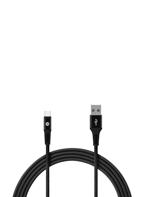 Baykron 3-Meter Optimum Active USB Type-C Braided Cable, High-Speed 3A USB A Male to USB Type-C for USB Type-C Supported Devices, BA-TC-F-BLK3.0, Black