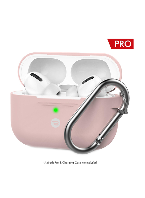Baykron Silicone Case for Apple AirPods Pro with Metal Carabiner, PT-P1, Pink