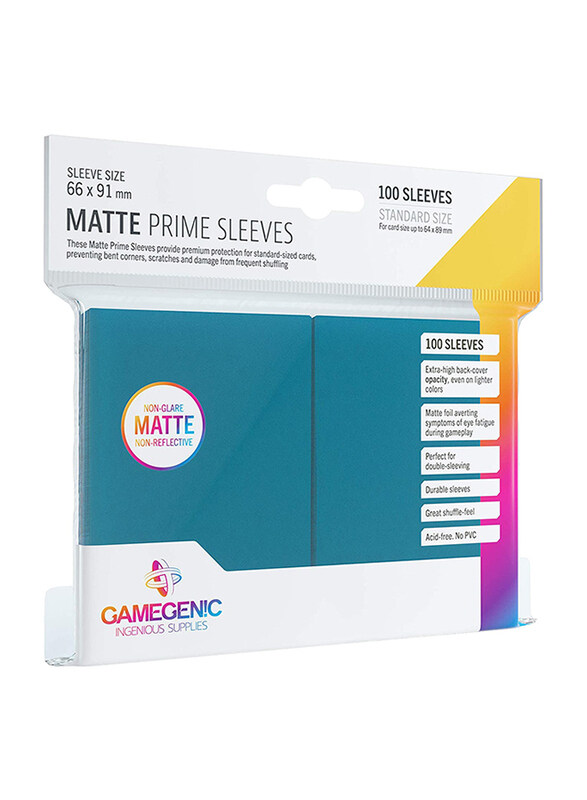 Gamegenic Matte Prime Card Sleeves, 100 Pieces, Blue