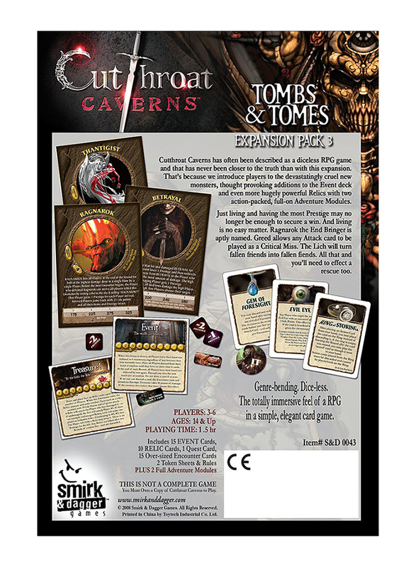 Smirk & Dagger Games Cutthroat Caverns: Tombs and Tomes Card Game