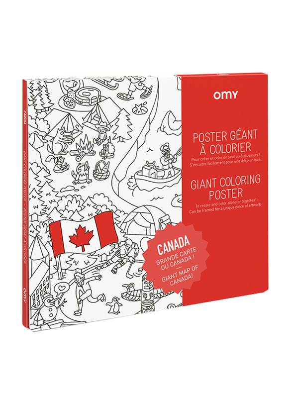 Omy Canada Large Poster, Red/White