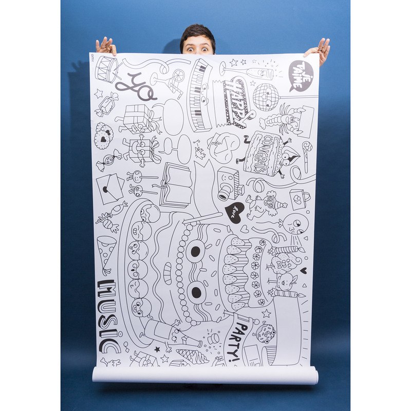 OMY Fiesta XXL Coloring Roll Poster, Ages 3+