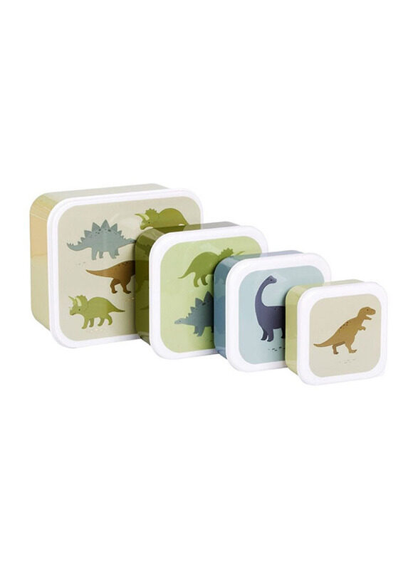 

A Little Lovely Company Dinosaurs Lunch and Snack Box Set, Multicolour