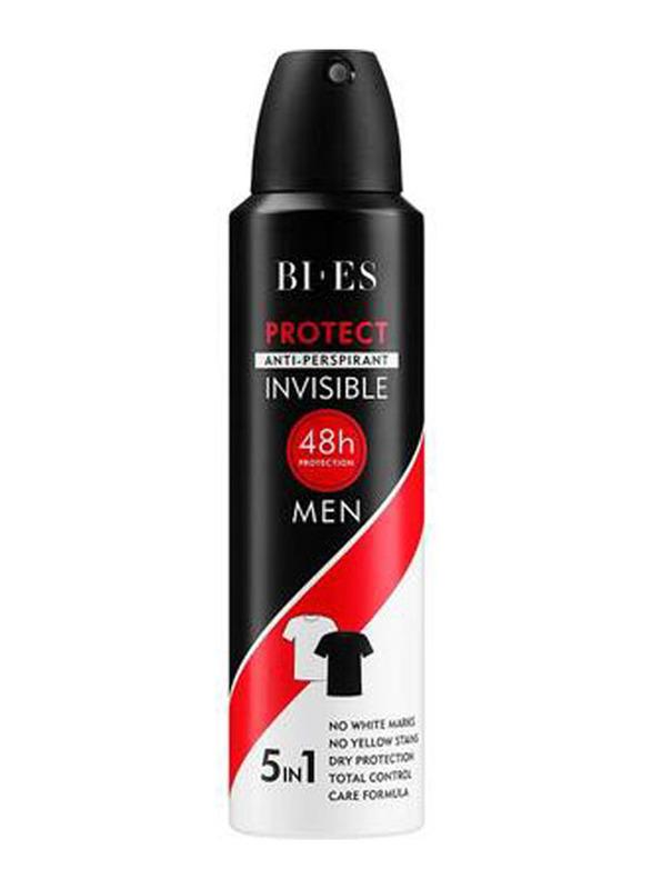 Bi-es Anti-Perspirant 48H Invisible Protect Deodorant Spray for Men, 150 ml
