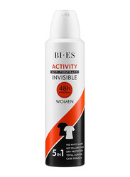 Bi-es Anti-Perspirant 48h Invisible Activity Deodorant Spray for Women, 150 ml