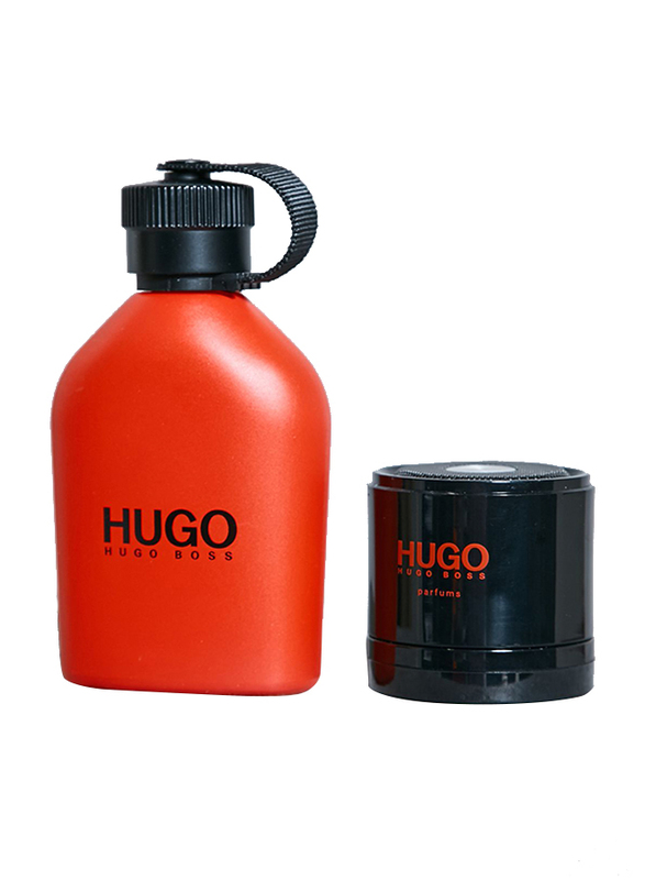 Hugo Boss 2-Piece Red Gift Set for Men, EDT 125ml, Portable Speaker