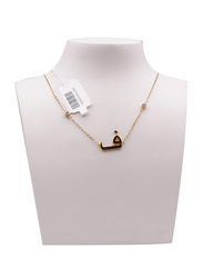 Fabian 14K Gold Plated Rose Gold Necklace for Women with "f-aa" Arabic Letter Pendant, Rose Gold
