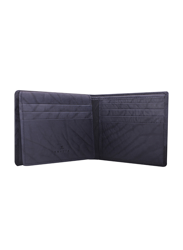 Lencia Leather Bi-Fold Wallet for Men, LMW-15987, Navy Blue