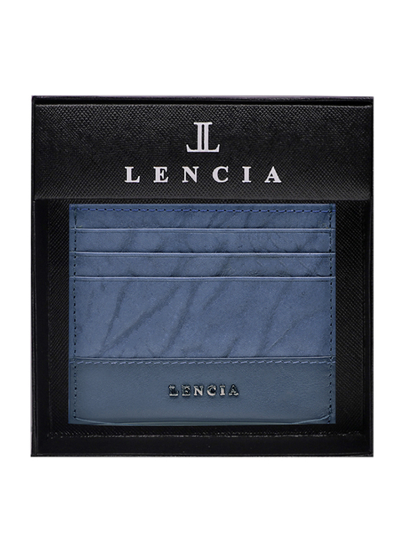 Lencia Leather Card Holder for Men, LMWC-15991, Navy Blue
