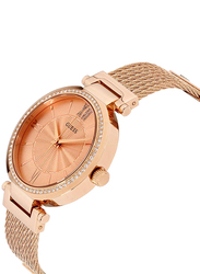 Guess Stainless Steel Analog Watch For Girl, Water Resistant, Rose Gold, W0638L4