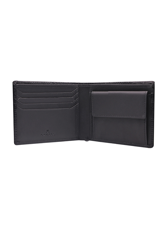 Lencia Leather Bi-Fold Wallet for Men, LMW-15986-B, Black