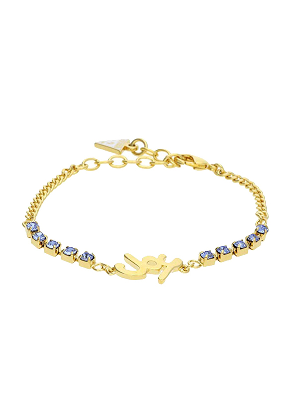 Guess Metal Charm Bracelet for Women with Cubic Zirconia Stone, Gold