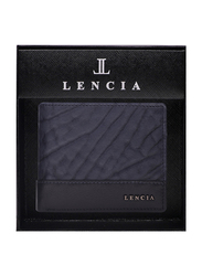 لينسيا محفظة بطية ثنائية من الجلد للرجال، LMW-15987، كحلي
