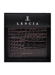 لينسيا حافظة بطاقات من الجلد للرجال، LMWC-15985، بني داكن