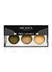 Arcancil Trio Cabaret Eyeshadow, 103 Ornee De Peridot, Multicolour