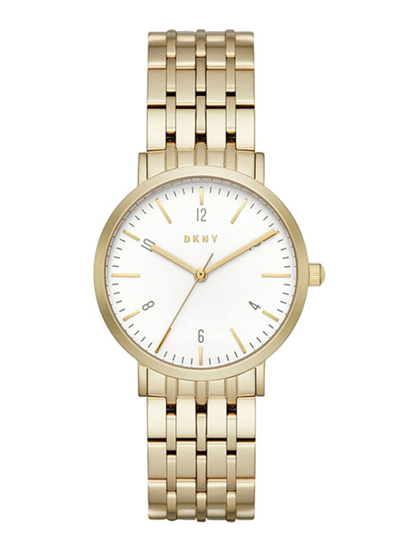 

DKNY Analog Stainless Steel Watch for Women, Water Resistant, Gold-White, NY2503