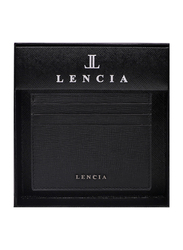 Lencia Leather Card Holder for Men, LMWC-15994, Black