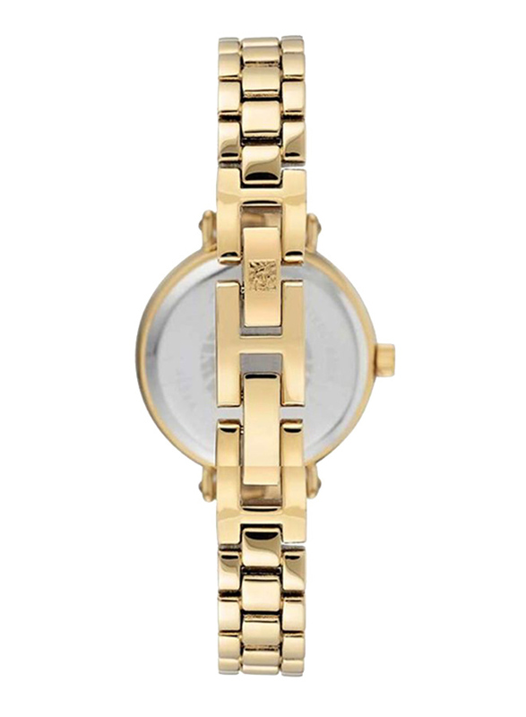 Anne Klein Analog Metal Watch for Women, Water Resistant with Chronograph, Gold, AK3386CHGB