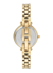 Anne Klein Analog Metal Watch for Women, Water Resistant with Chronograph, Gold, AK3386CHGB