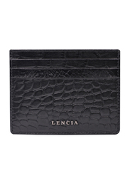 Lencia Leather Card Holder for Men, LMWC-15985, Black