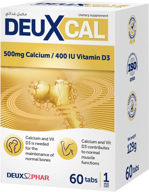 Deuxphar DeuxCal Dietary Supplement, 500mg, 60 Tablets