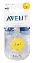 Philips Avent BPA-Free Classic Nipple, 0+ Months, SCF631/27, Clear