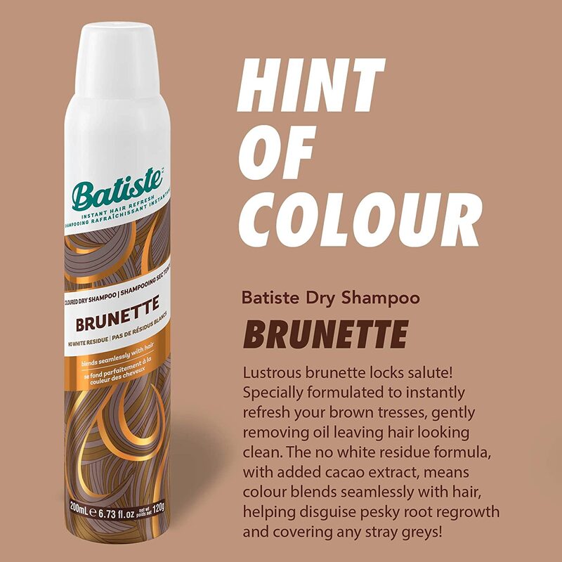 Batiste Brunette Dry Shampoo for Colour Hair, 200ml