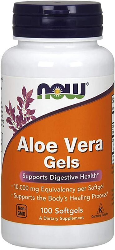 Now Foods Aloe Vera Gels Dietary Supplement, 10, 000mg, 100 Softgels