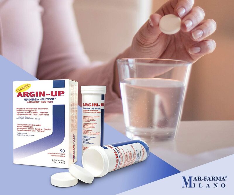 Mar-Farma L-Arginine Argin-up Food Supplement, 3000mg, 20 Effervescent Tablet