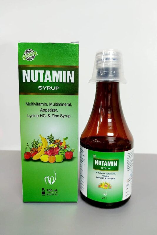 Nutamin Syrup Mutlivitamin Multimineral Appetizer Lysine HCL & Zinc Syrup, 150ml