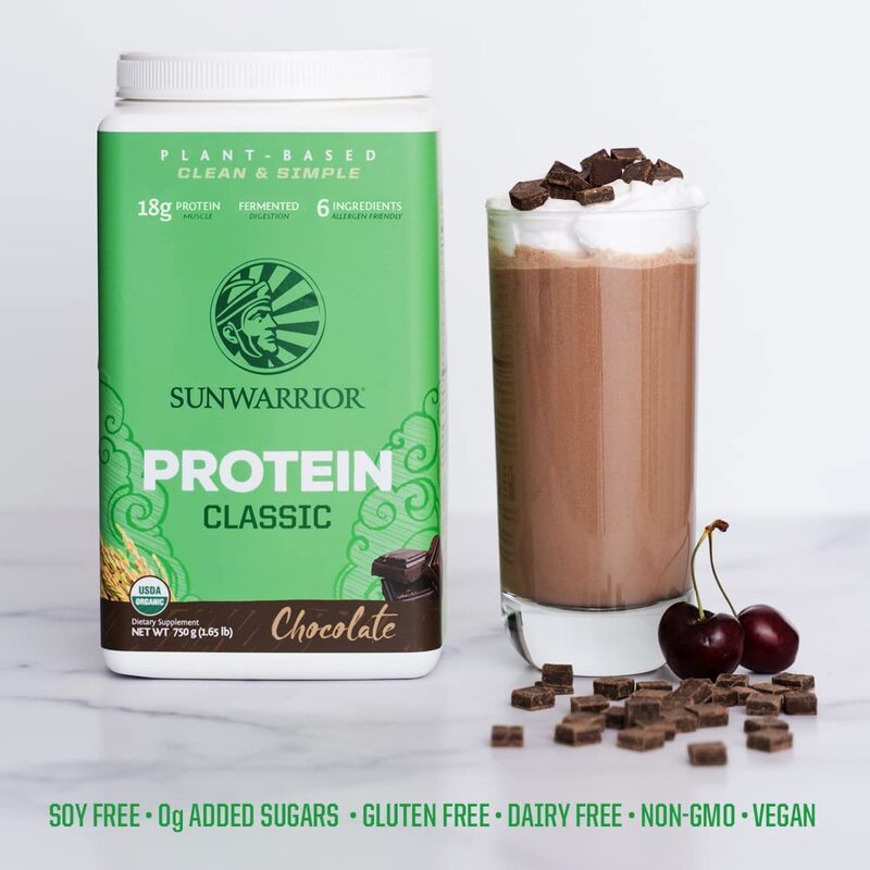 Sun warrior Classic Clean & Simple Organic Protein Powder, 750gm, Chocolate