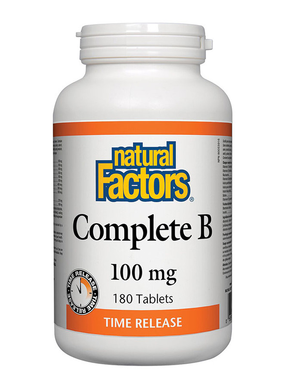 Natural Factors Complete B Timed Release Supplement, 100mg, 180 Tablets