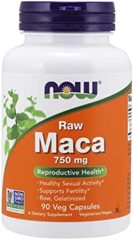 Now Foods Raw Maca Dietary Supplement, 750mg, 90 Veg Capsules