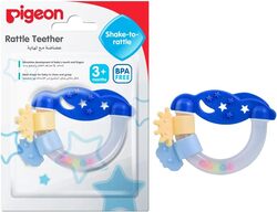 Pigeon Day & Night BPA-Free Rattle Teether, 3+ Months, Blue