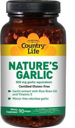 Country Life Nature's Garlic Dietary Supplement, 500mg, 90 Softgels