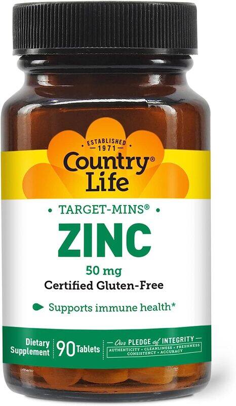 

Country Life Target-Mins Zinc Dietary Supplement, 50mg, 90 Tablets