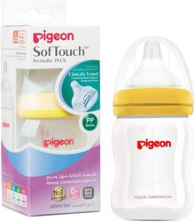 Pigeon Peristaltic Plus Wide Neck Nursing Bottle, 160ml, Multicolour