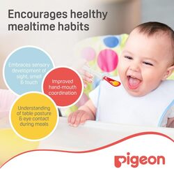 Pigeon BPA-Free Soft-Tip Feeding Spoon Set with Stopper, 6+ Months, 2 Pieces, Multicolour