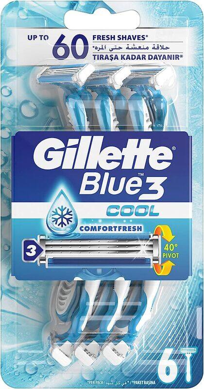 

Gillette Blue 3 Cool Shaving Razors, 6 Pieces