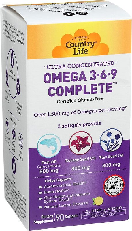 Country Life Omega 3-6-9 Complete Dietary Supplement, 90 Softgels