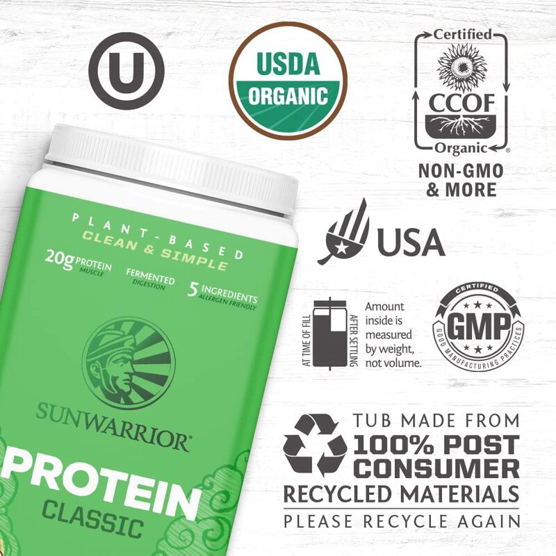 Sun warrior Classic Clean & Simple Organic Protein Powder, 750gm, Chocolate