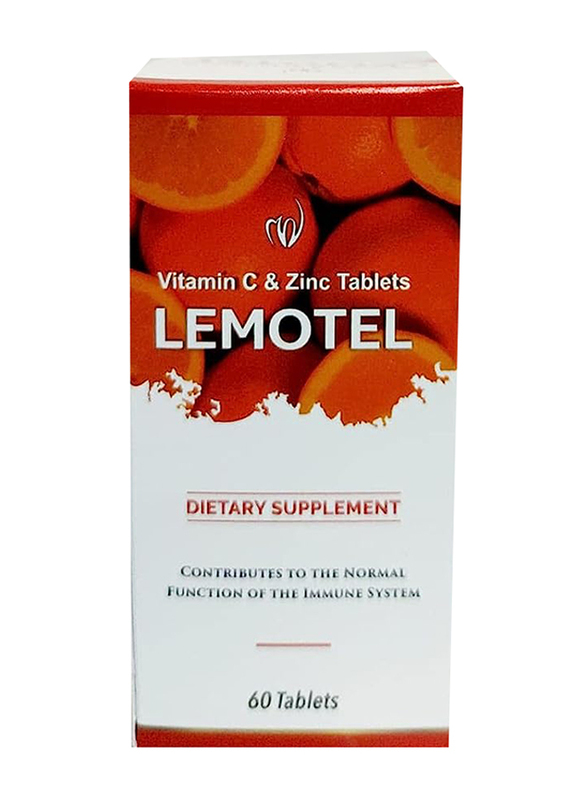 Lemotel Vitamin C and Zinc Tablets Dietary Supplement, 60 Tablets