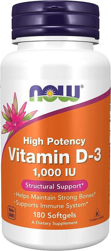 

Now Vitamin D3 1000 IU Dietary Supplement, 180 Capsules