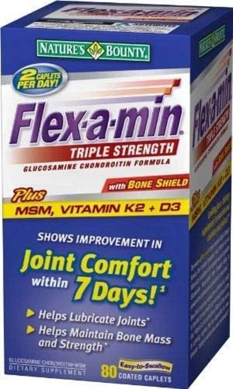 Nature's Bounty Flex-a-min Triple Strength Dietary Supplement, 80 Caplets