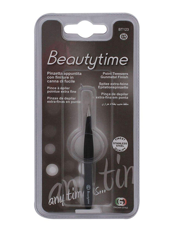 

Beautytime BT123 Point Tweezer, Black/Silver