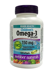 Webber Naturals Brain Health Omega-3 Kids Supplements, 150mg, 120 Softgels