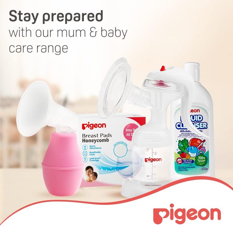 Pigeon BPA & BPS Free Silicone Rubber Breast Care Pump, Pink