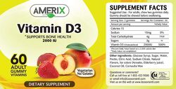 Amerix Vitamin D3 Supports Bone Health, 60 Gummies