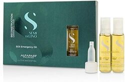 Alfaparf Milano Semi Di Lino Reconstruction Reparative SOS Emergency Oil for Damaged Hair, Set