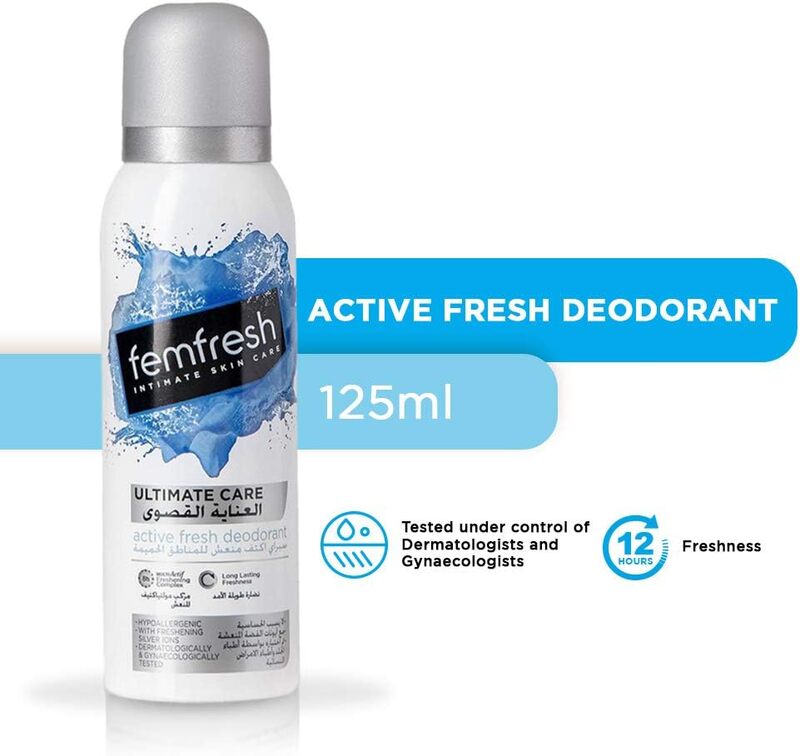 Femfresh Ultimate Care Active Fresh Intimate Deodorant, 125ml